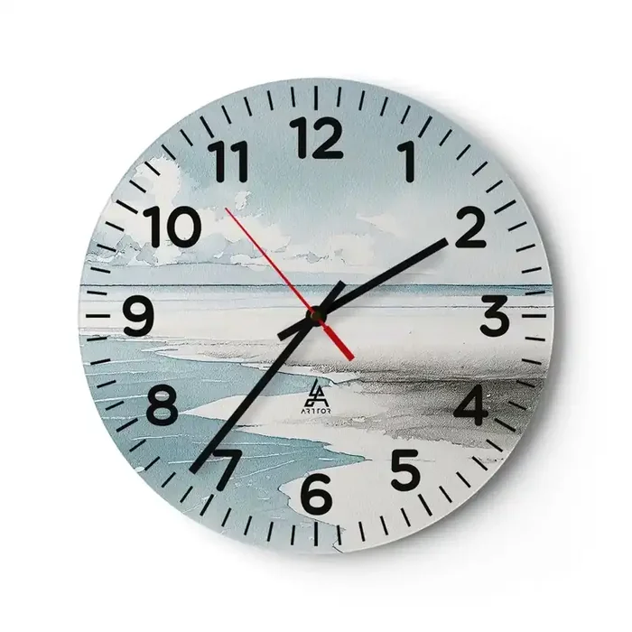 Reloj de pared – Reloj de vidrio – Suave marea otoñal – 30×30 cm