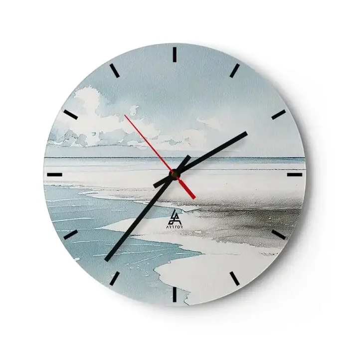 Reloj de pared – Reloj de vidrio – Suave marea otoñal – 40×40 cm