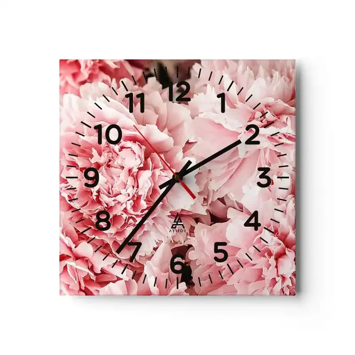 Reloj de pared – Reloj de vidrio – Sueño rosa – 30×30 cm