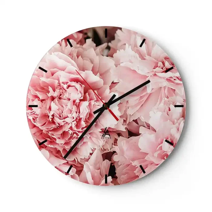 Reloj de pared – Reloj de vidrio – Sueño rosa – 40×40 cm