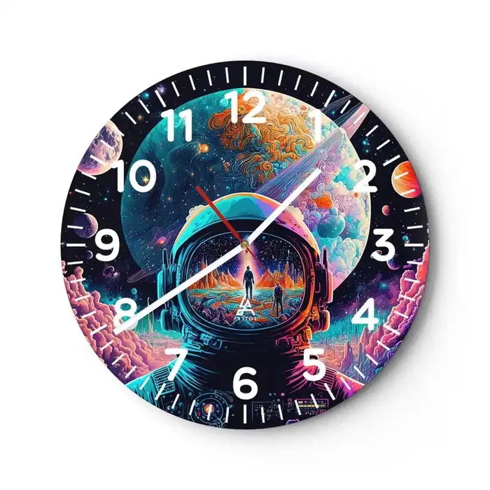 Reloj de pared – Reloj de vidrio – Sueños de niño – 40×40 cm