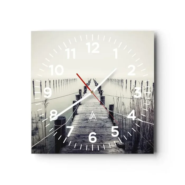 Reloj de pared – Reloj de vidrio – Sumergirse en la paz – 40×40 cm