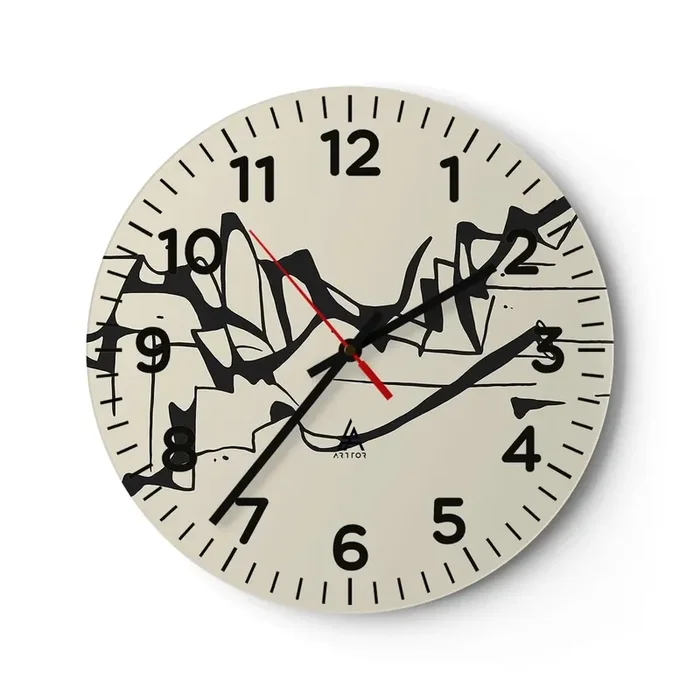 Reloj de pared – Reloj de vidrio – Tal vez sea un paisaje – 30×30 cm