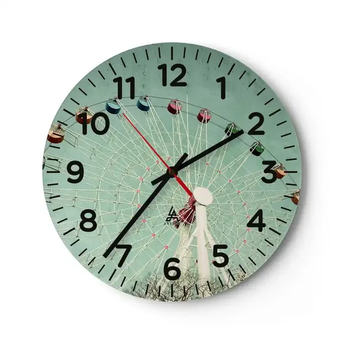 Reloj de pared – Reloj de vidrio – Te invitamos a jugar – 30×30 cm