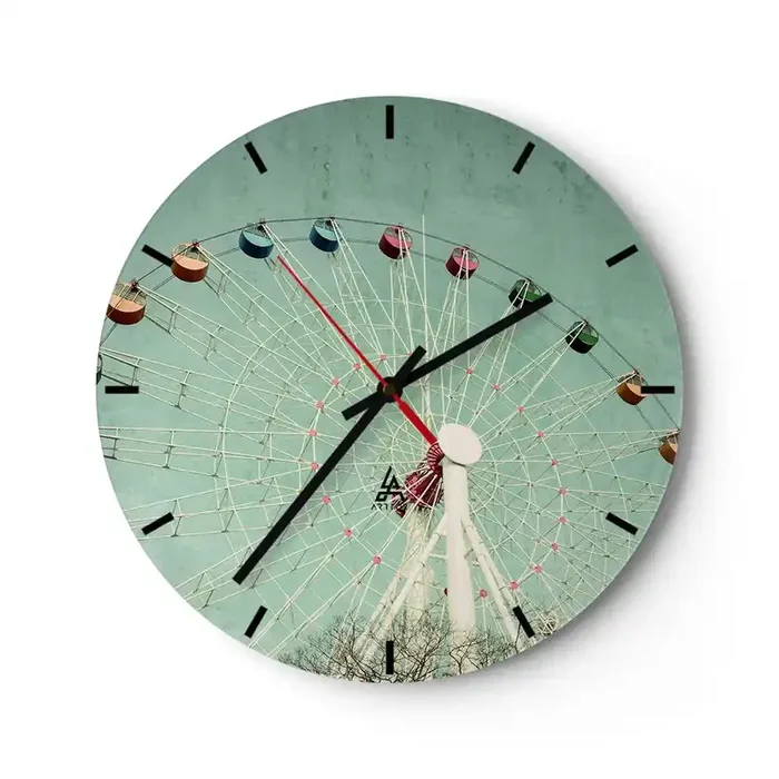 Reloj de pared – Reloj de vidrio – Te invitamos a jugar – 40×40 cm