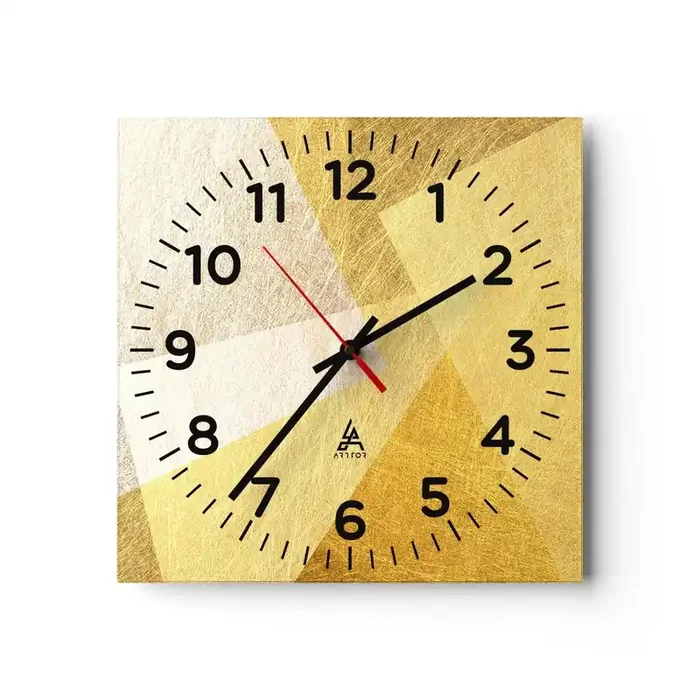 Reloj de pared – Reloj de vidrio – Tiempo de geometría – 40×40 cm