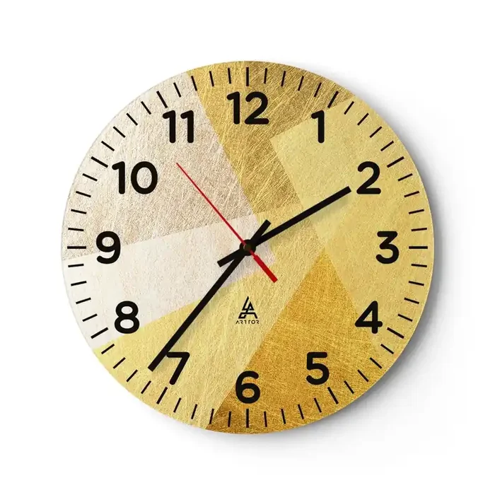 Reloj de pared – Reloj de vidrio – Tiempo de geometría – 40×40 cm