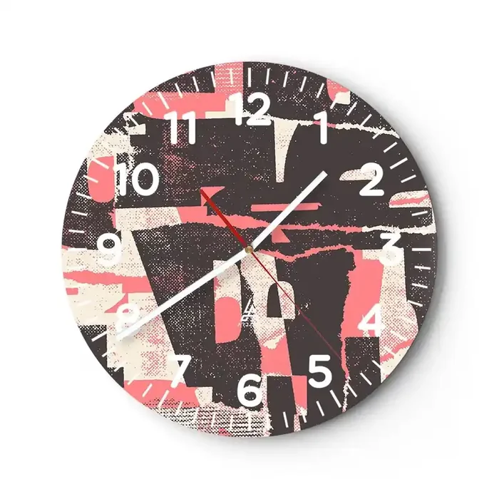 Reloj de pared – Reloj de vidrio – Todo el ajetreo – 30×30 cm