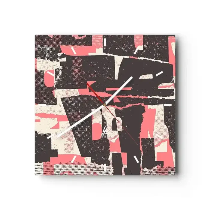 Reloj de pared – Reloj de vidrio – Todo el ajetreo – 40×40 cm