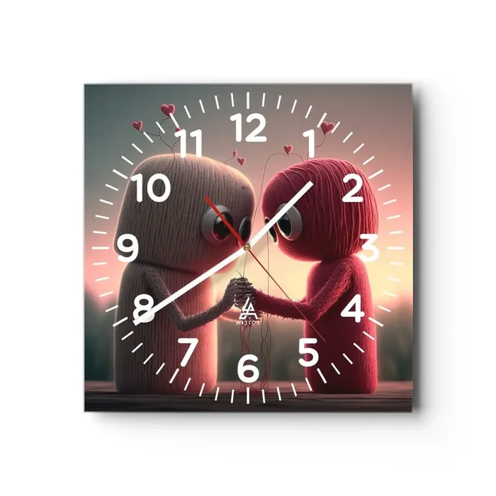 Reloj de pared – Reloj de vidrio – Todo el mundo puede amar – 30×30 cm