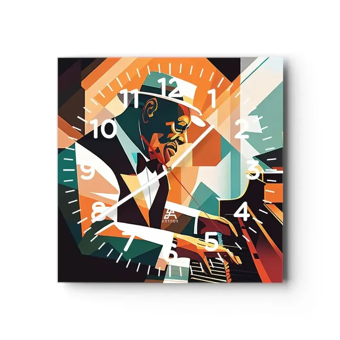 Reloj de pared – Reloj de vidrio – Todo ese jazz que llevas dentro – 30×30 cm