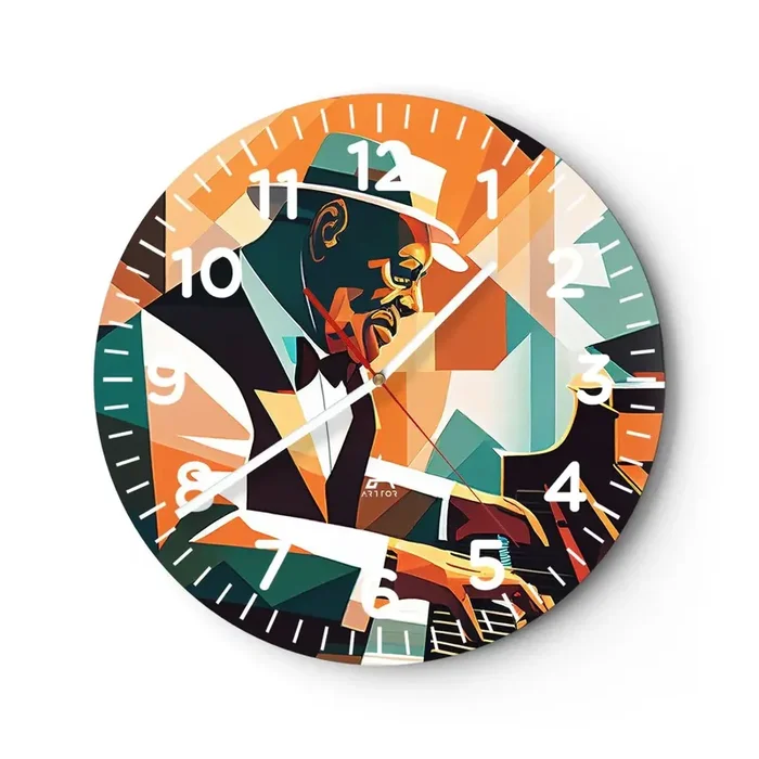 Reloj de pared – Reloj de vidrio – Todo ese jazz que llevas dentro – 40×40 cm