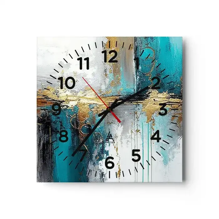 Reloj de pared – Reloj de vidrio – Todo fluye – 40×40 cm
