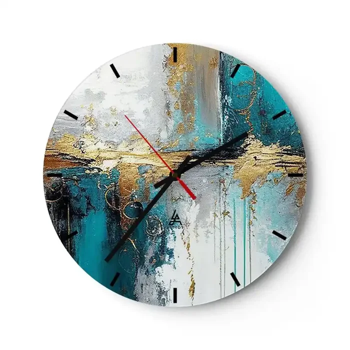 Reloj de pared – Reloj de vidrio – Todo fluye – 40×40 cm