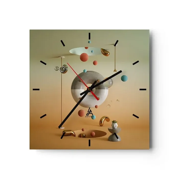 Reloj de pared – Reloj de vidrio – Todo puede suceder – 40×40 cm