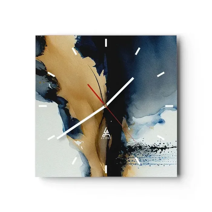 Reloj de pared – Reloj de vidrio – Tras el telón – 40×40 cm