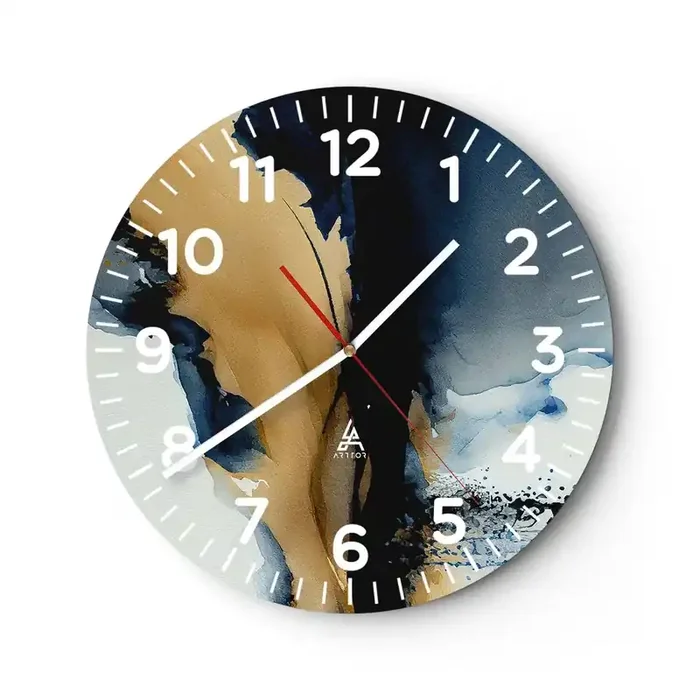 Reloj de pared – Reloj de vidrio – Tras el telón – 40×40 cm