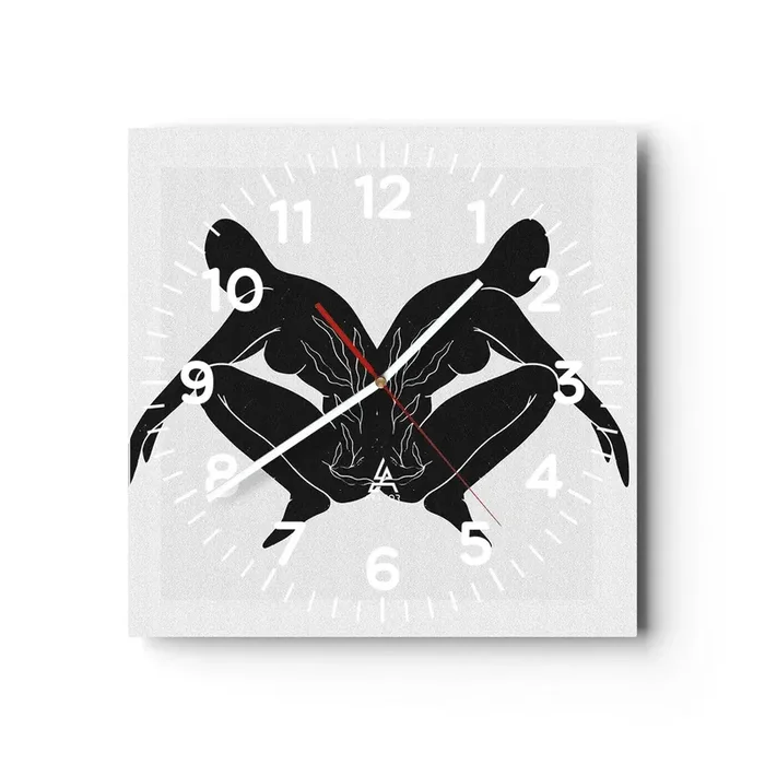 Reloj de pared – Reloj de vidrio – Un alma compartida – 30×30 cm