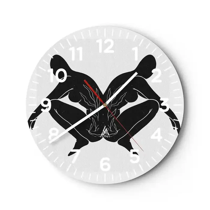 Reloj de pared – Reloj de vidrio – Un alma compartida – 40×40 cm