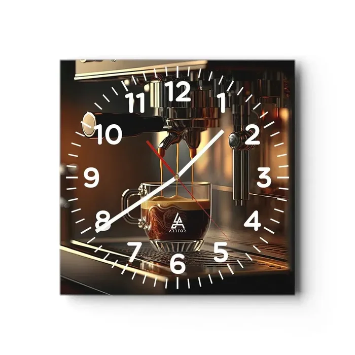 Reloj de pared – Reloj de vidrio – Un brebaje sensual – 30×30 cm
