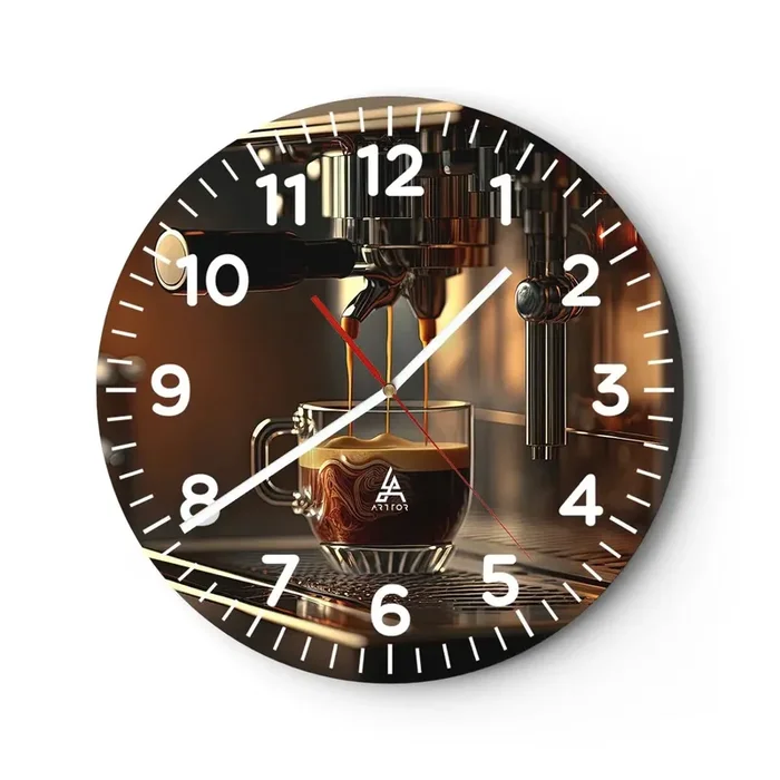 Reloj de pared – Reloj de vidrio – Un brebaje sensual – 40×40 cm