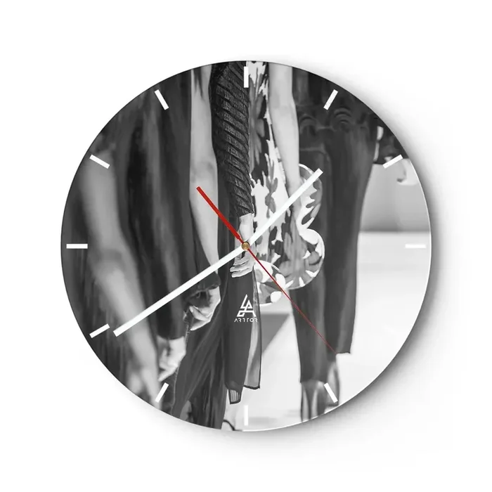 Reloj de pared – Reloj de vidrio – Un desfile con estilo – 40×40 cm
