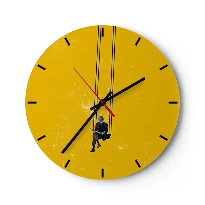 Reloj de pared – Reloj de vidrio – Un día como cualquier otro – 40×40 cm