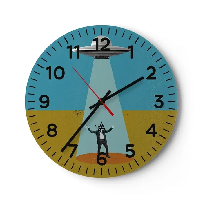 Reloj de pared – Reloj de vidrio – Un encuentro cercano – 40×40 cm