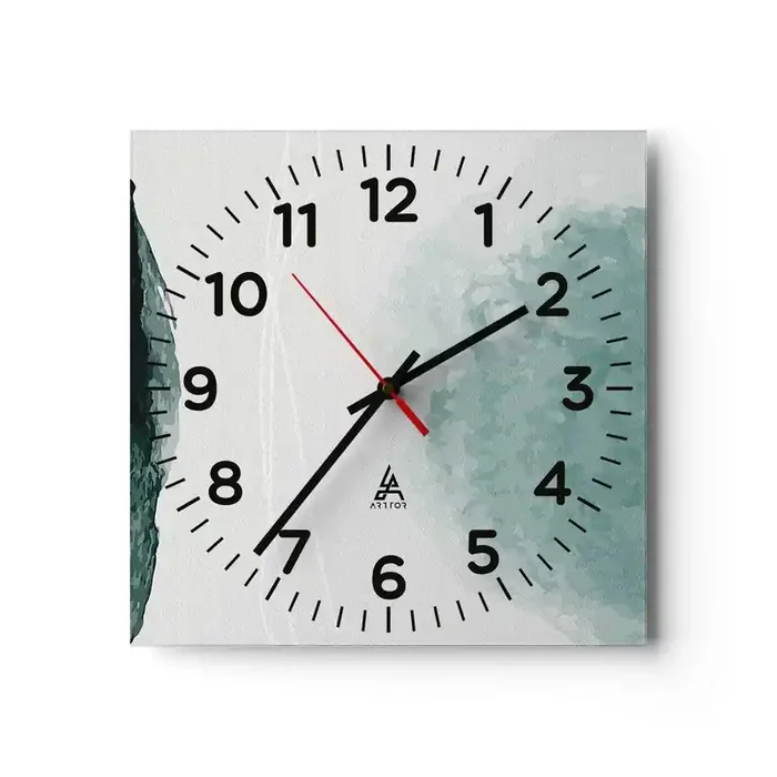 Reloj de pared – Reloj de vidrio – Un encuentro con la niebla – 30×30 cm