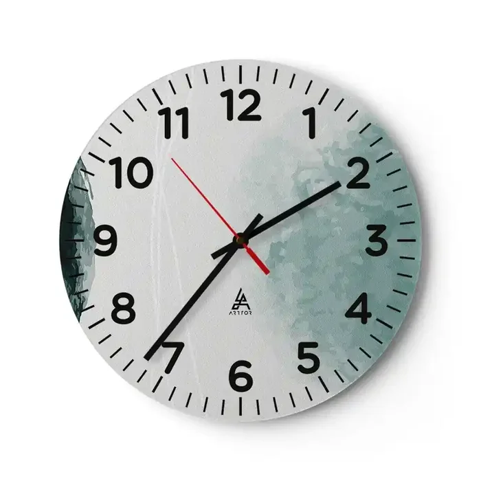 Reloj de pared – Reloj de vidrio – Un encuentro con la niebla – 40×40 cm