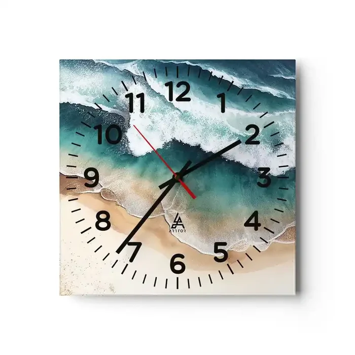 Reloj de pared – Reloj de vidrio – Un encuentro eterno – 30×30 cm