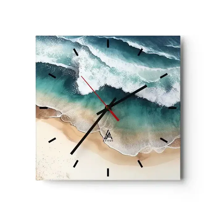 Reloj de pared – Reloj de vidrio – Un encuentro eterno – 40×40 cm
