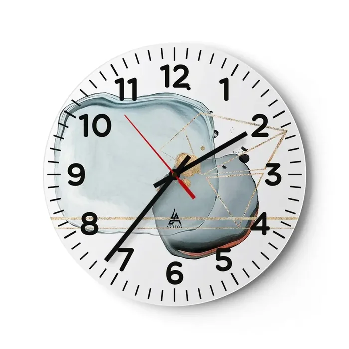 Reloj de pared – Reloj de vidrio – Un estudio de gotas – 30×30 cm
