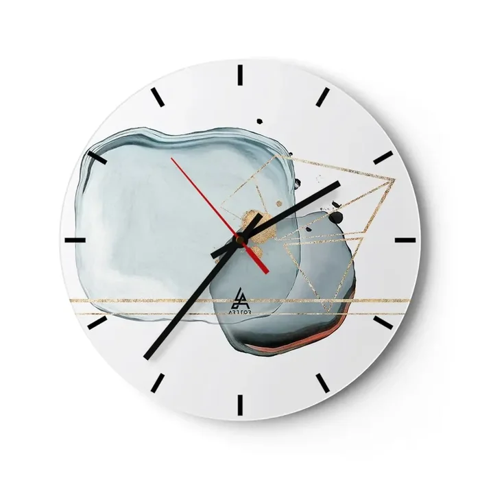 Reloj de pared – Reloj de vidrio – Un estudio de gotas – 40×40 cm