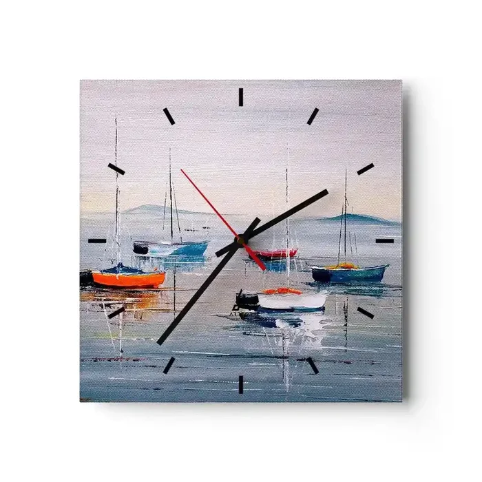 Reloj de pared – Reloj de vidrio – Un más que merecido descanso – 40×40 cm