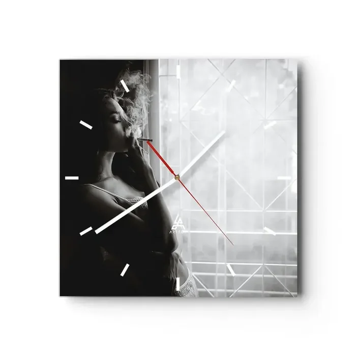 Reloj de pared – Reloj de vidrio – Un momento sensual – 40×40 cm