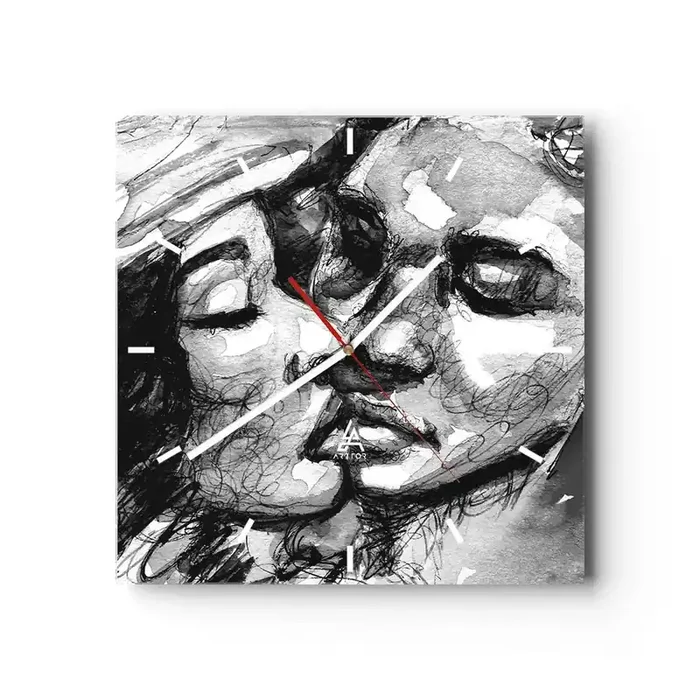 Reloj de pared – Reloj de vidrio – Un momento tierno – 40×40 cm