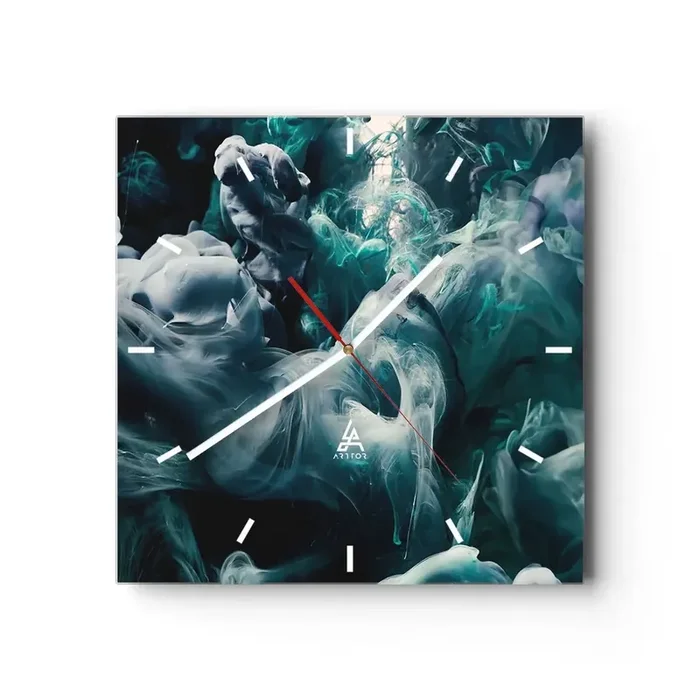 Reloj de pared – Reloj de vidrio – Un movimiento de color – 40×40 cm