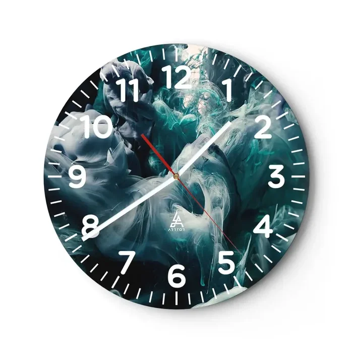 Reloj de pared – Reloj de vidrio – Un movimiento de color – 40×40 cm