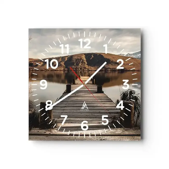 Reloj de pared – Reloj de vidrio – Un paisaje en silencio – 30×30 cm