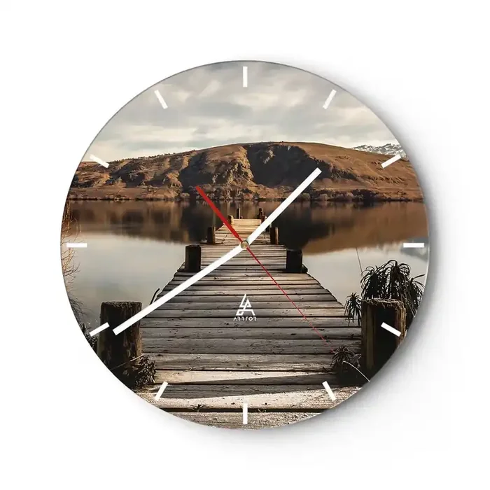Reloj de pared – Reloj de vidrio – Un paisaje en silencio – 40×40 cm