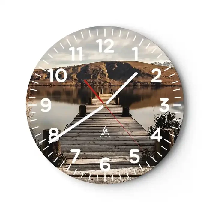 Reloj de pared – Reloj de vidrio – Un paisaje en silencio – 40×40 cm