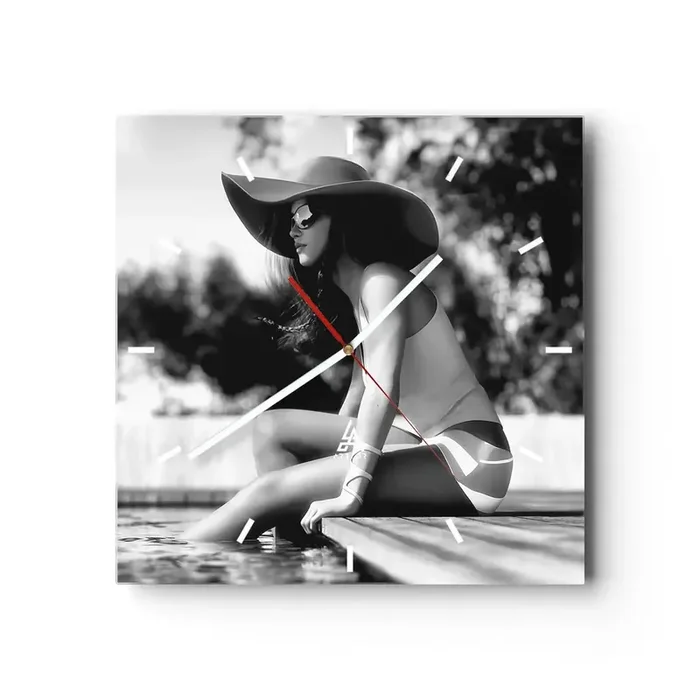 Reloj de pared – Reloj de vidrio – Un sueño de verano – 40×40 cm