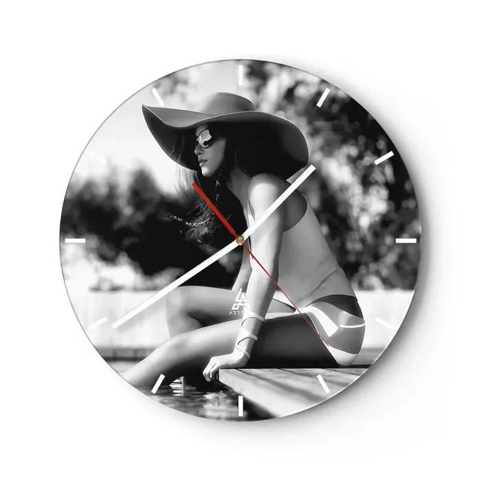 Reloj de pared – Reloj de vidrio – Un sueño de verano – 40×40 cm