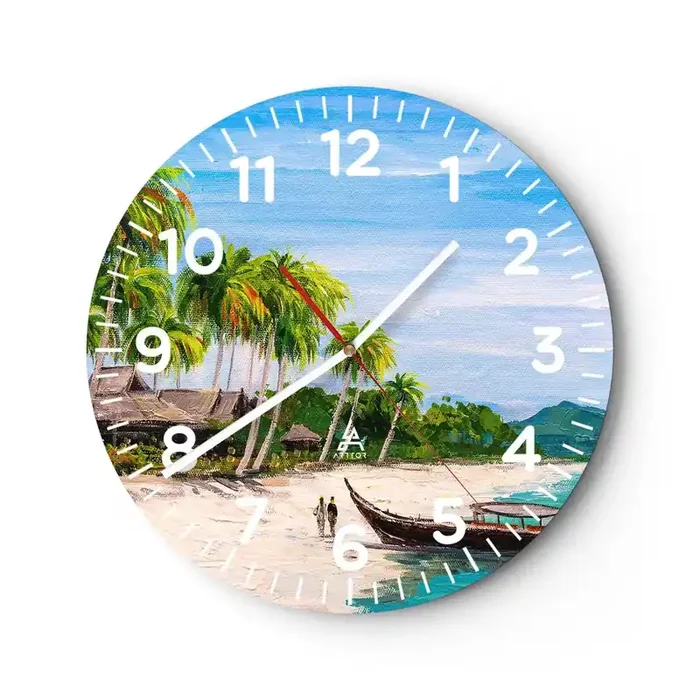 Reloj de pared – Reloj de vidrio – Un sueño exótico – 40×40 cm