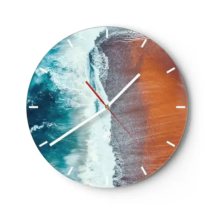 Reloj de pared – Reloj de vidrio – Un toque de océano – 40×40 cm