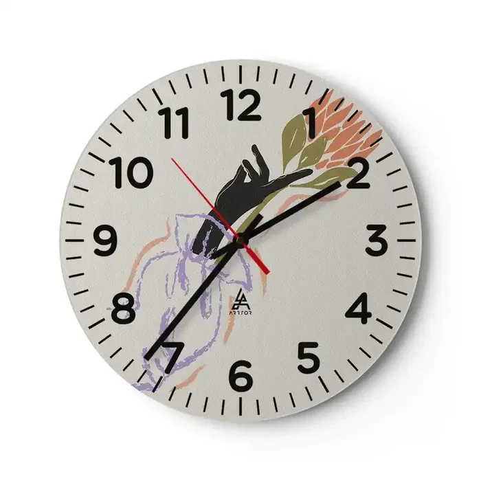 Reloj de pared – Reloj de vidrio – Un toque fraternal – 30×30 cm
