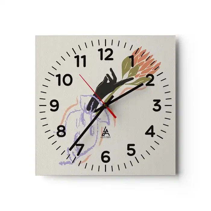 Reloj de pared – Reloj de vidrio – Un toque fraternal – 30×30 cm