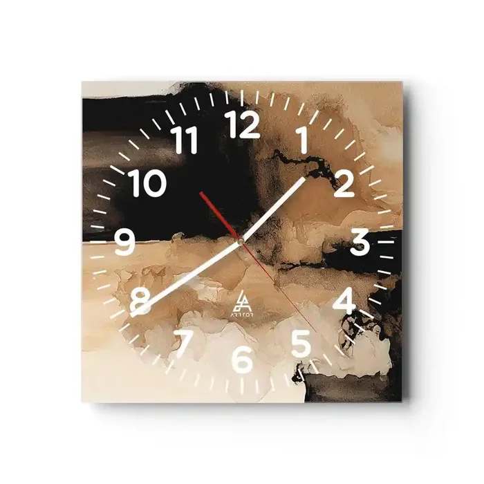 Reloj de pared – Reloj de vidrio – Una abstracción intrigante – 40×40 cm