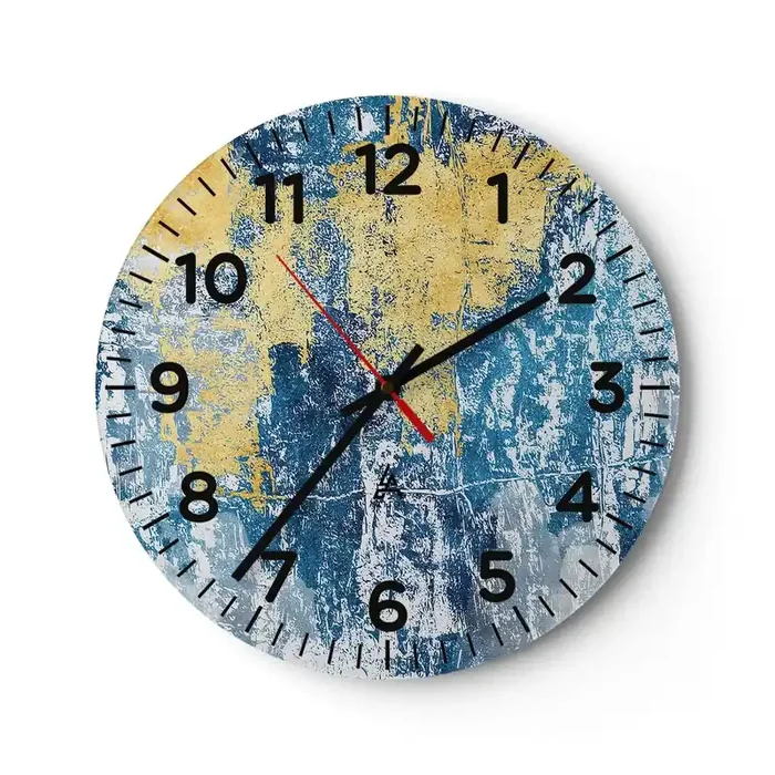Reloj de pared – Reloj de vidrio – Una abstracción serena – 30×30 cm